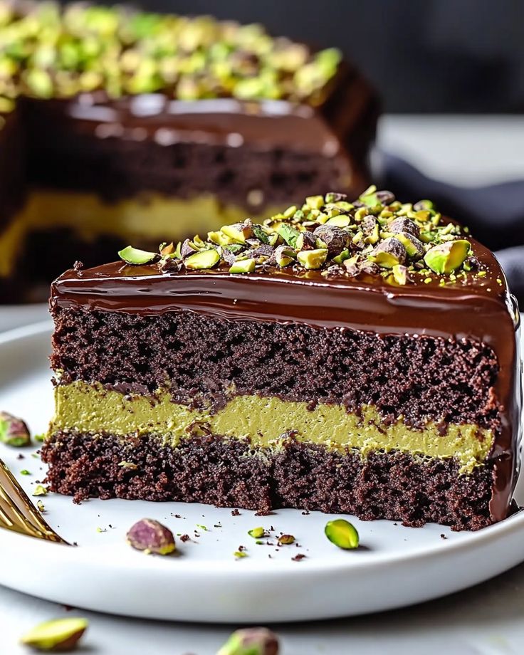 Chocolate, Kunafa, Pistachio Cake